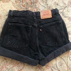 Levi original black denim shorts